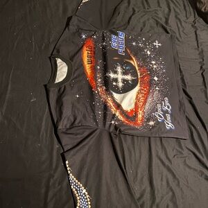 Black and Orange Graphic Long Sleeve Shirt